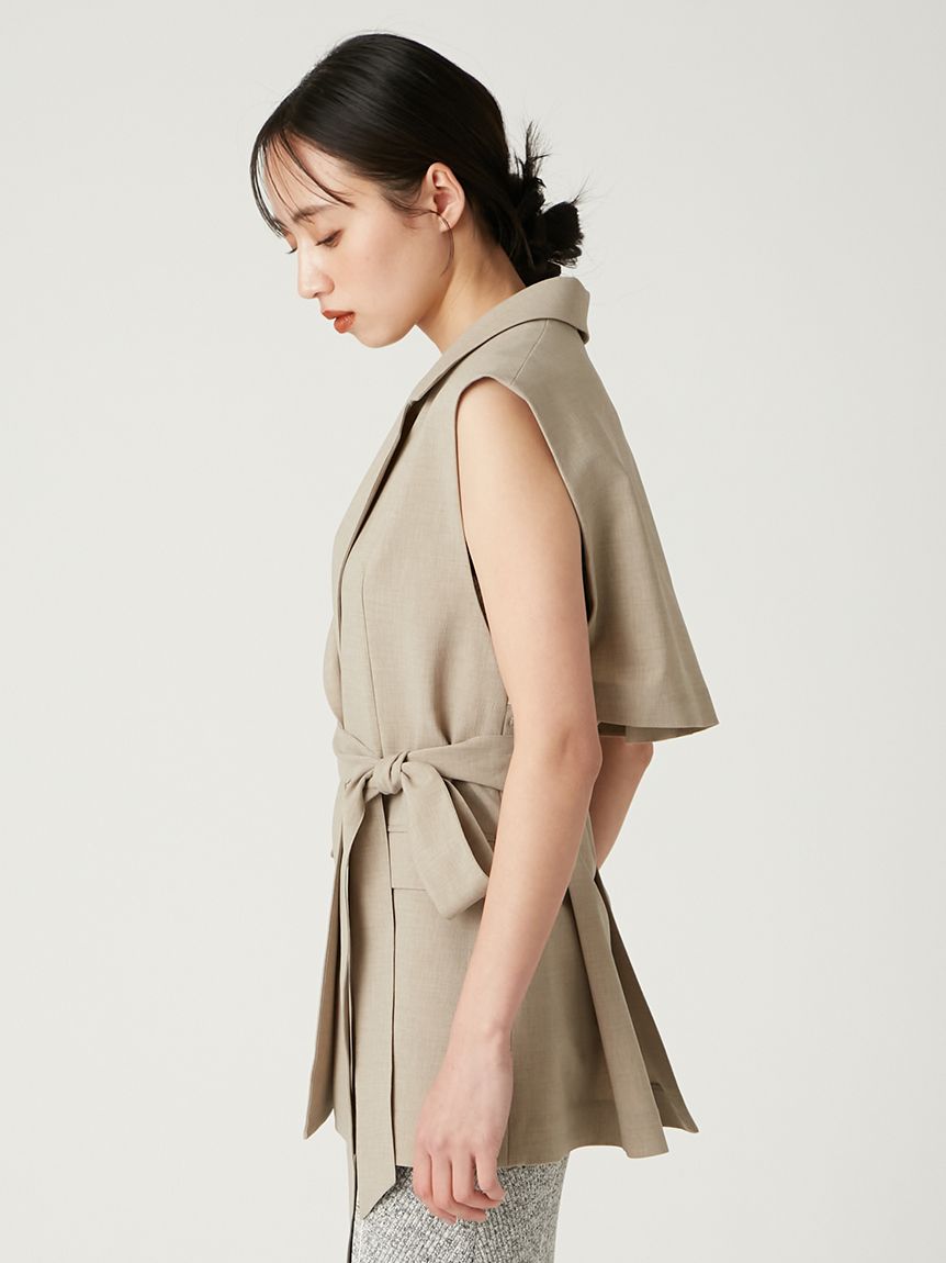 ボックスプリーツジレ/ウォッシャブル・防シワ・接触冷感・吸水 ボックスプリーツジレ/ウォッシャブル・防シワ・接触冷感・吸水