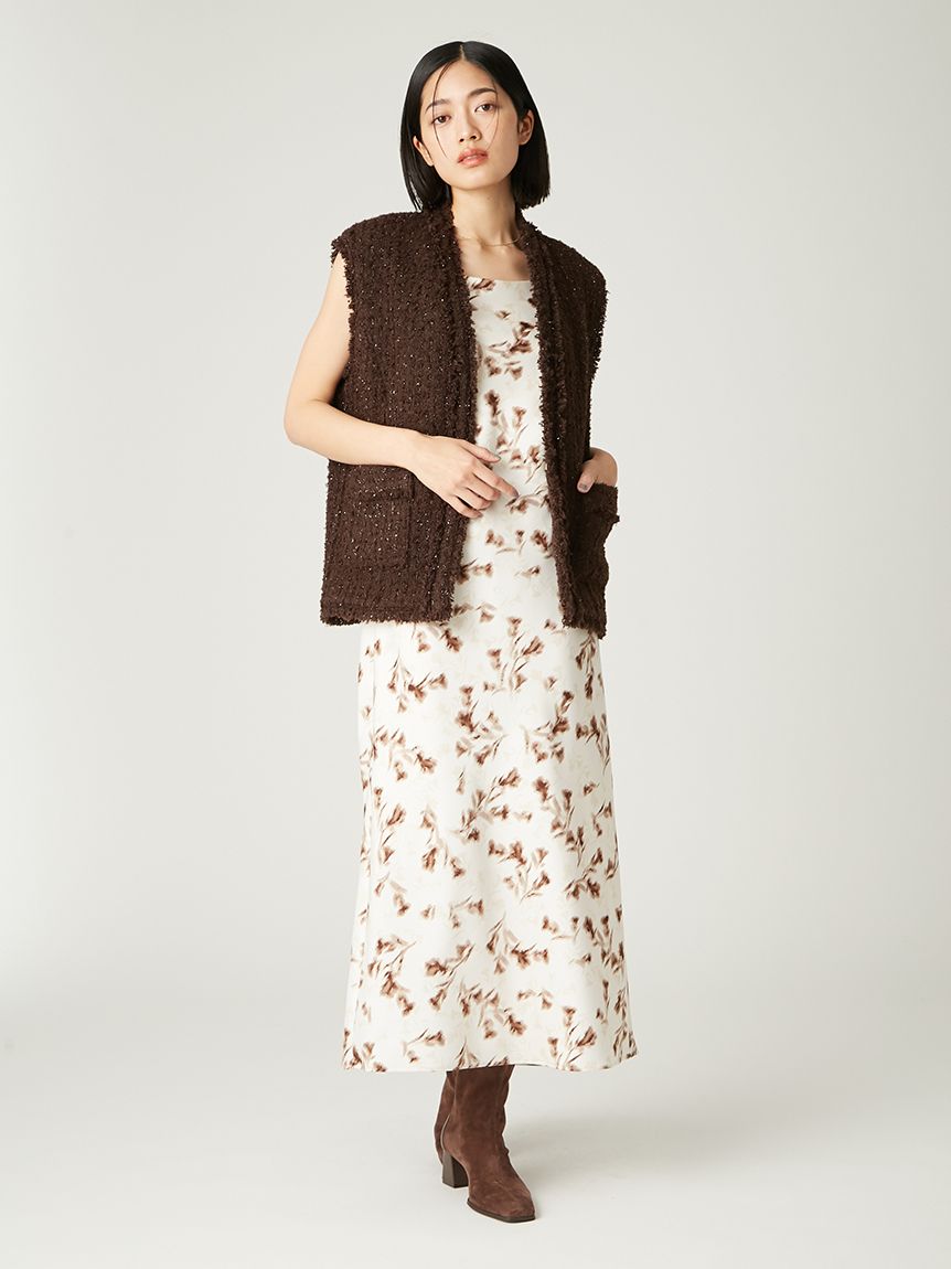 ラメツイードノーカラージレ(ベスト・ジレ)｜アウター｜FRAY I.D