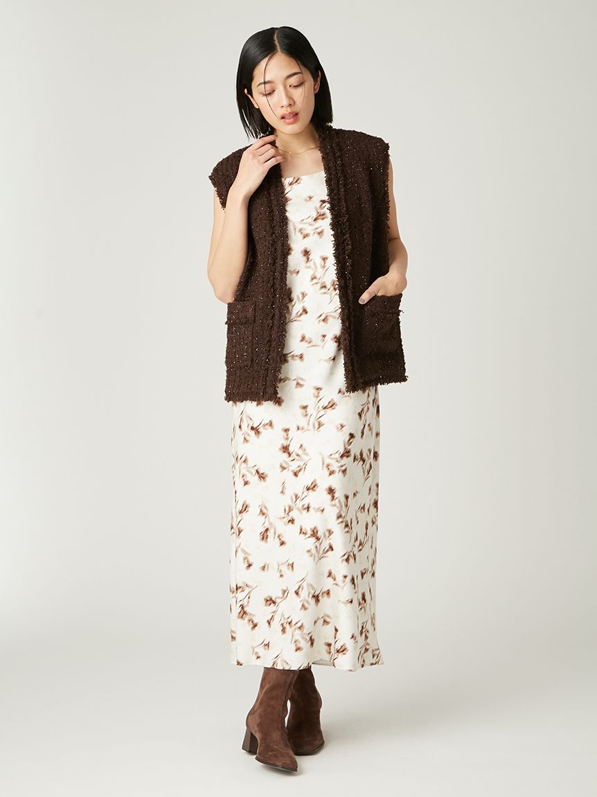 ラメツイードノーカラージレ(ベスト・ジレ)｜アウター｜FRAY I.D