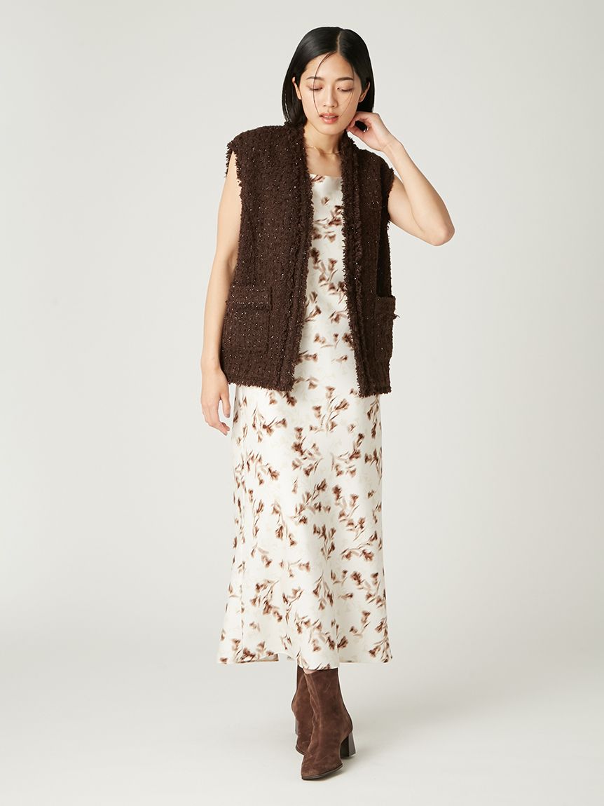 ラメツイードノーカラージレ(ベスト・ジレ)｜アウター｜FRAY I.D