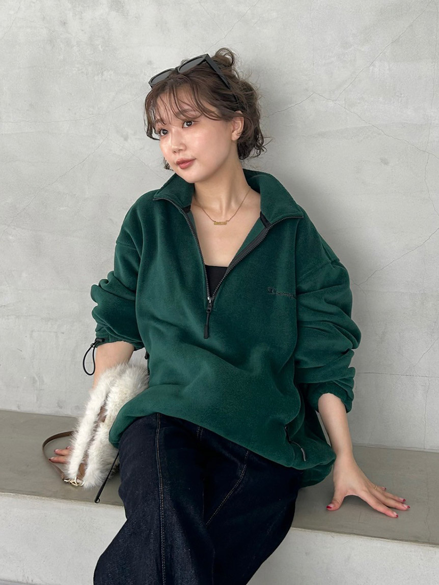 FRAY I.D｜Champion】フリースハーフジッププルオーバー(プルオーバー