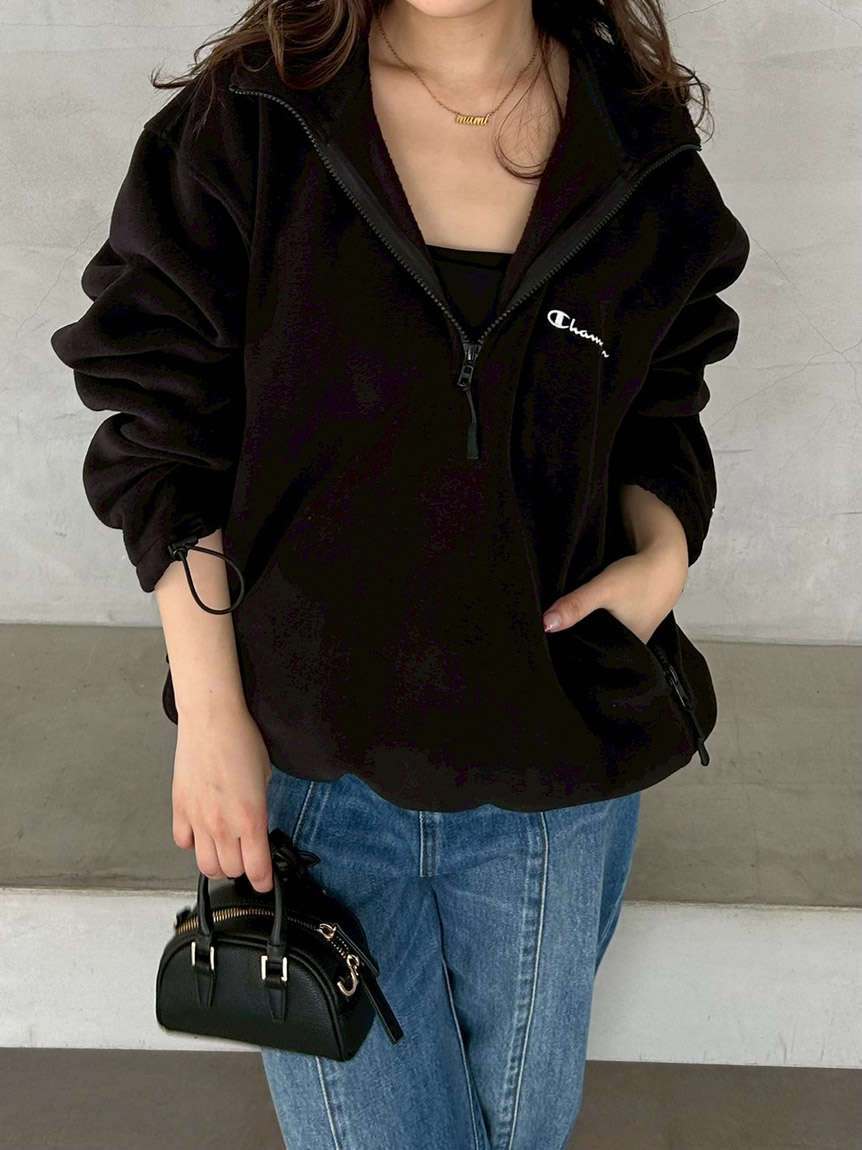 FRAY I.D｜Champion】フリースハーフジッププルオーバー(プル