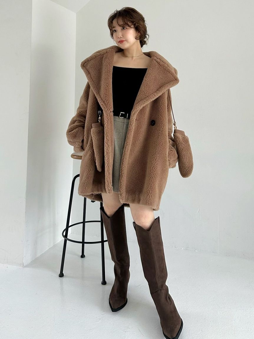 ECOPELボアミドルコート(ハーフコート)｜アウター｜FRAY I.D（フレイ