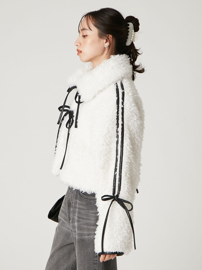 リボンボアファージャケット(ブルゾン)｜アウター｜FRAY I.D（フレイ