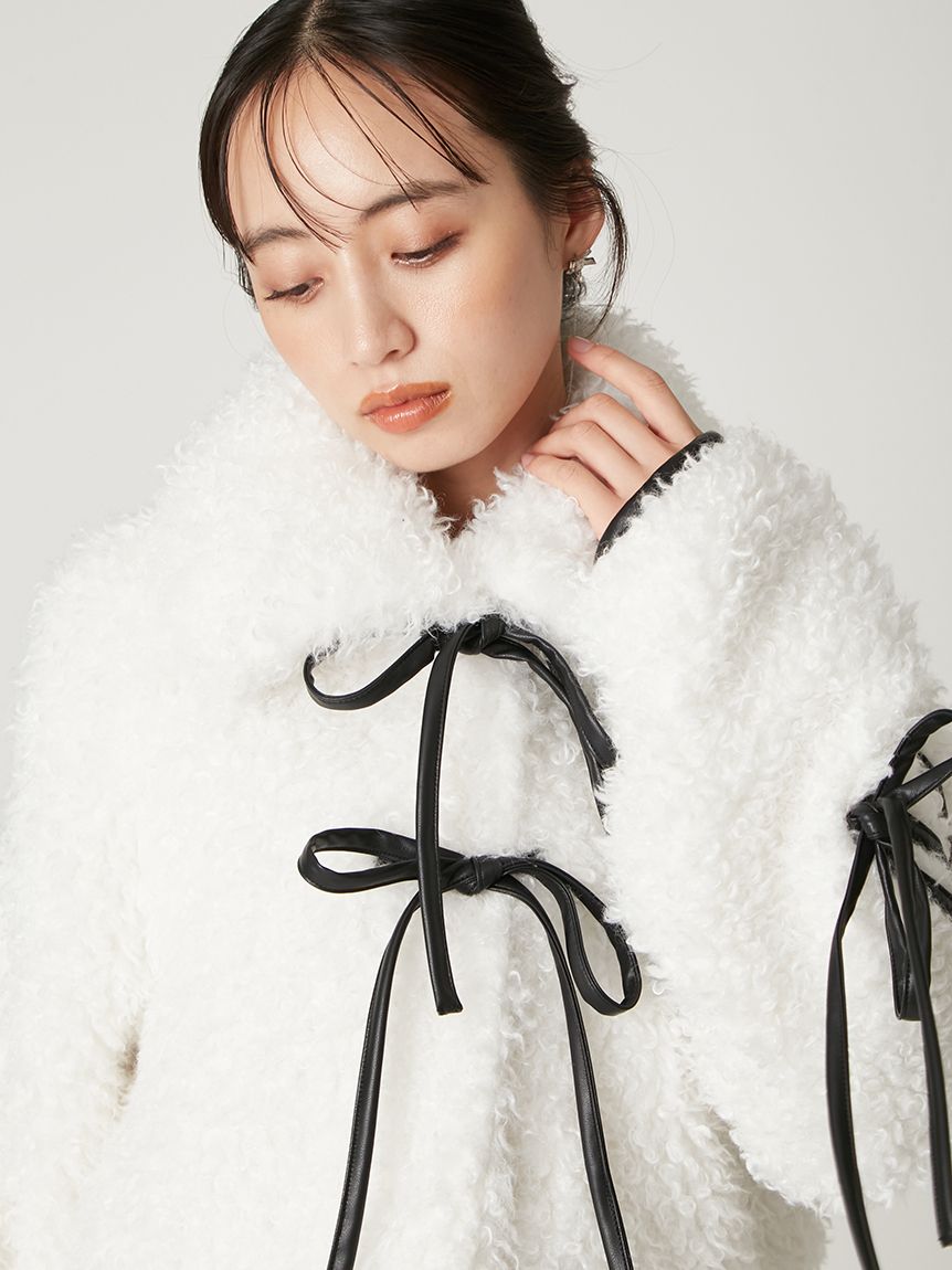 リボンボアファージャケット(ブルゾン)｜アウター｜FRAY I.D（フレイ