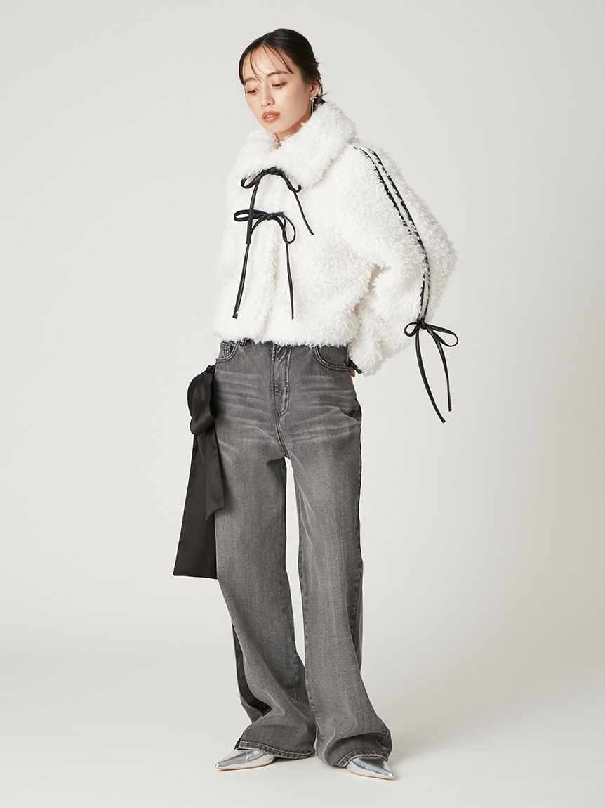 リボンボアファージャケット(ブルゾン)｜アウター｜FRAY I.D（フレイ