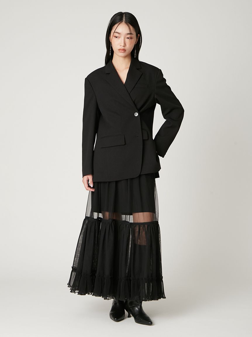 ［未使用 ］2025 FRAY I.D カラミジャケット 23980円 黒 FRAY I.D（フレイアイディー）の「カラミテーラードジャケット