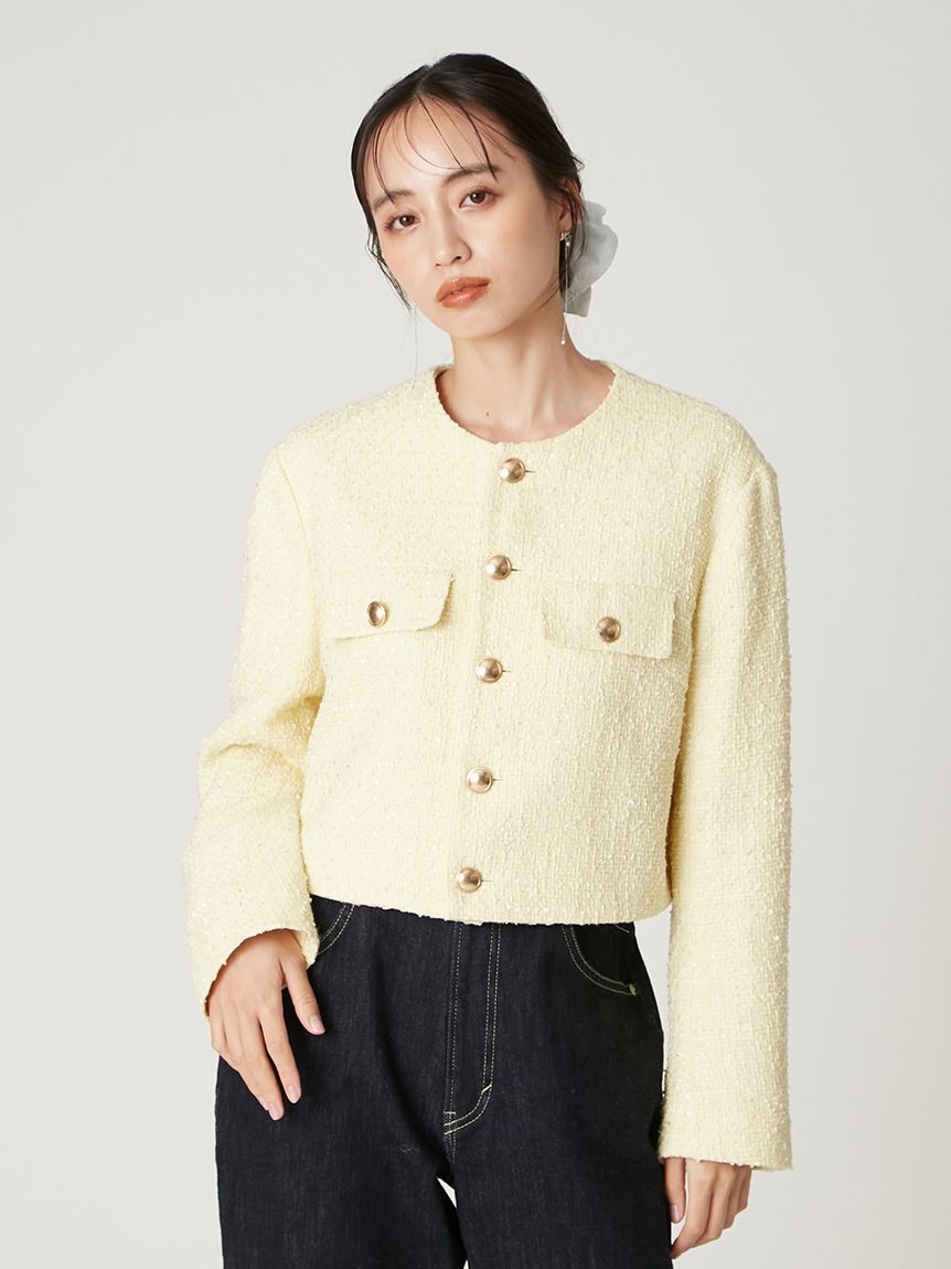 クロップドツイードジャケット(ジャケット)｜アウター｜FRAY I.D