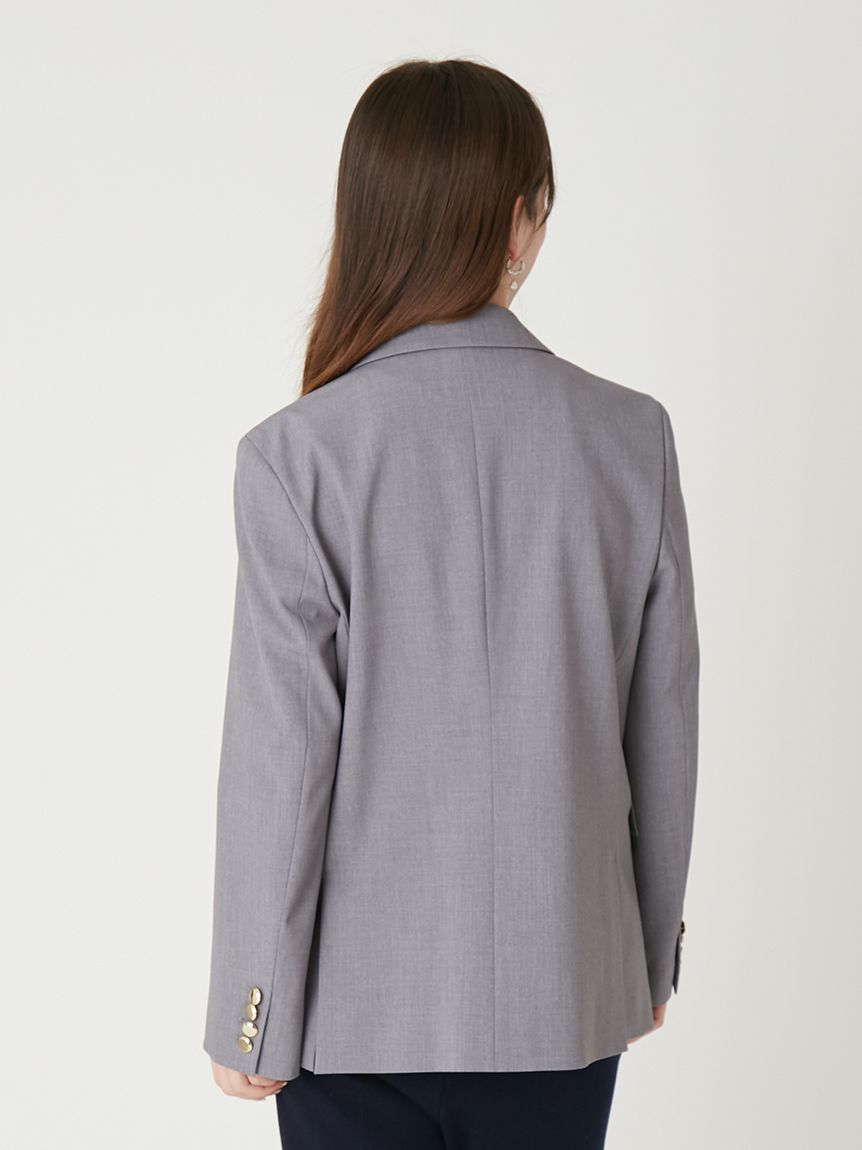 ダブルブレストシンプルジャケット／ウォッシャブル(ジャケット