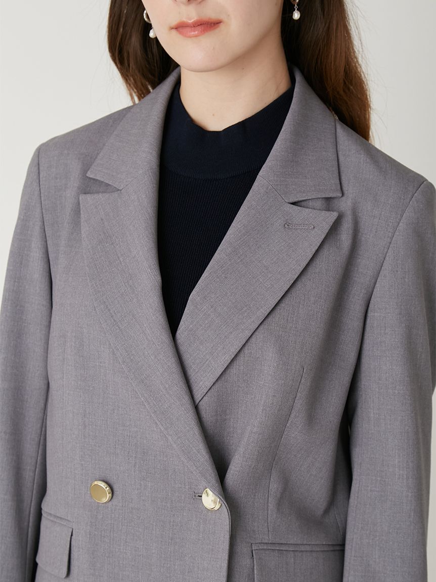 ダブルブレストシンプルジャケット／ウォッシャブル(ジャケット