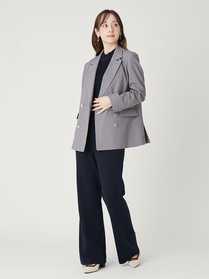 ダブルブレストシンプルジャケット／ウォッシャブル(ジャケット