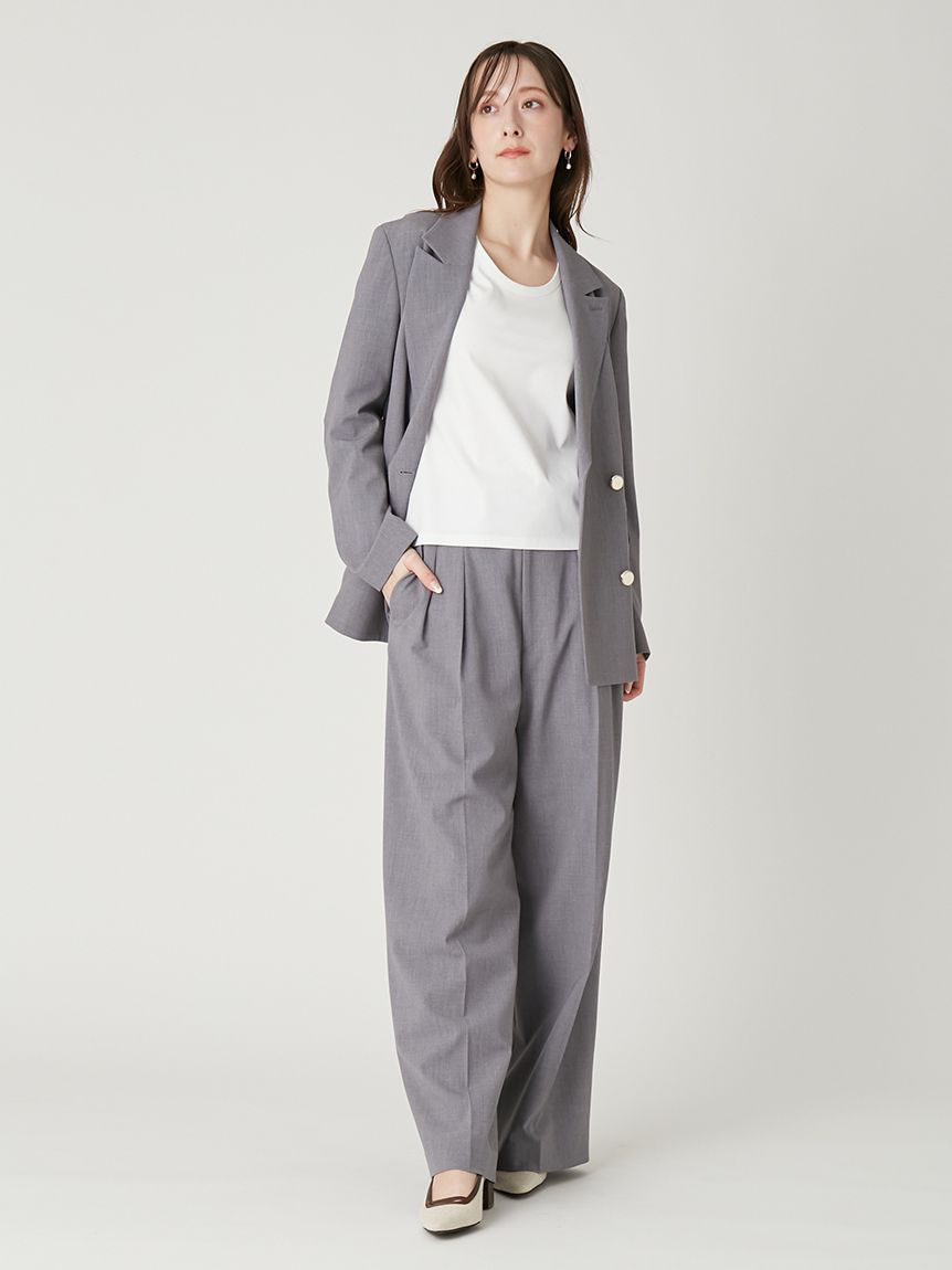 ダブルブレストシンプルジャケット／ウォッシャブル(ジャケット