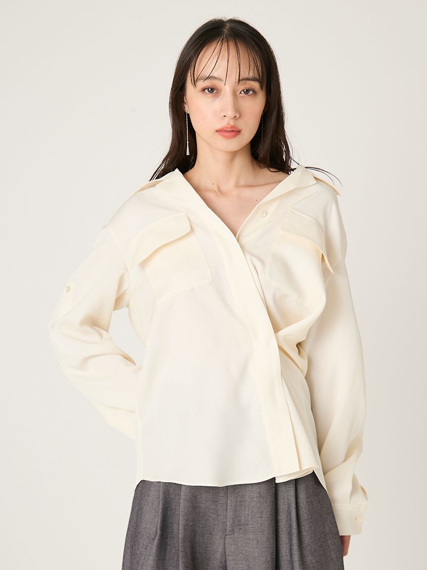 トップス theredthread ivory オープンカラーサファリシャツ(シャツ)｜トップス｜FRAY I.D（フレイ