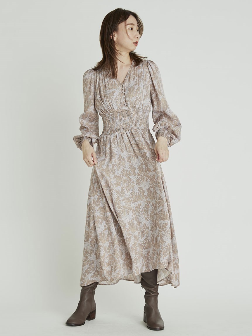 ウエストシャーリングプリントワンピース マキシ ロングワンピース ワンピース Fray I D フレイ アイディー の通販サイト 公式