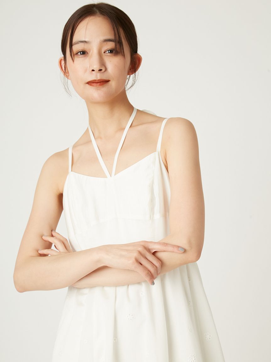ライフワーク 女性) プリムジ コットン フード ワンピース カットワークレースティアードキャミワンピース(マキシ・ロング