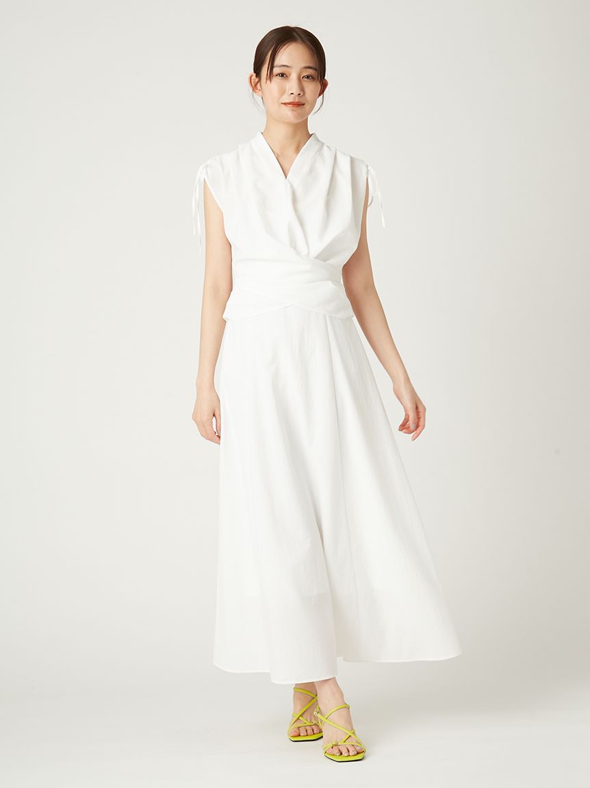 フロントノットドレス／ウォッシャブル・防シワ・接触冷感・吸水速乾