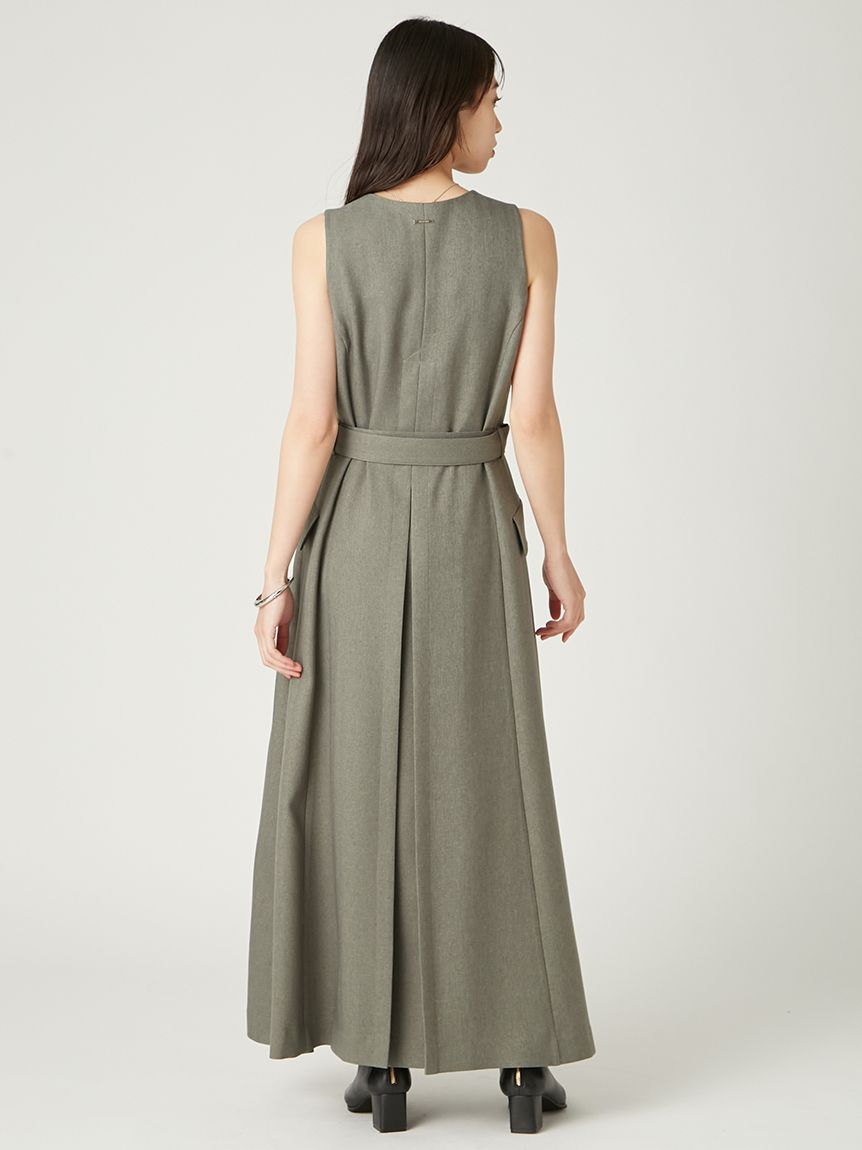 ダブルヘリンボーンジレワンピース(マキシ・ロングワンピース