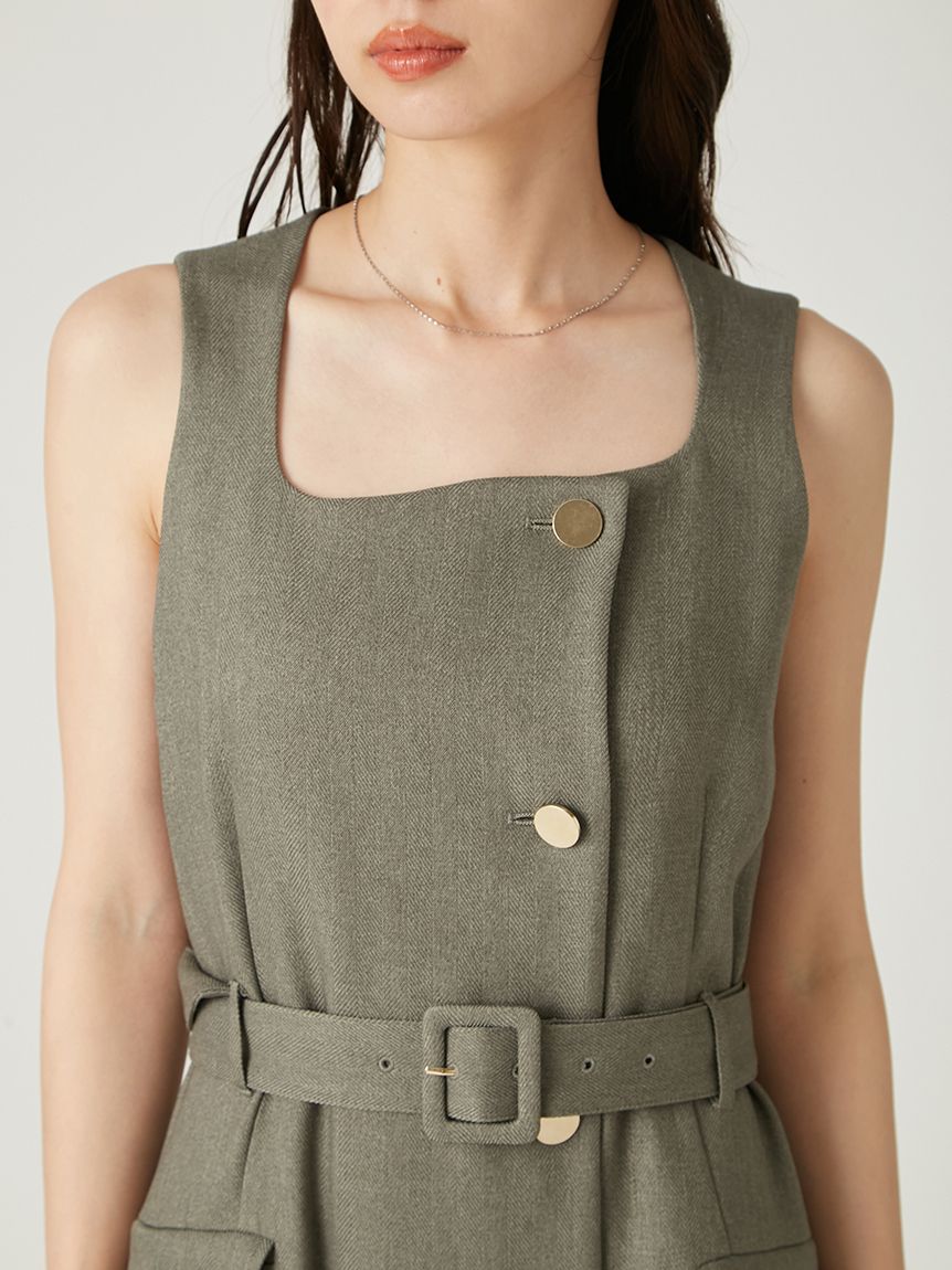 ダブルヘリンボーンジレワンピース(マキシ・ロングワンピース