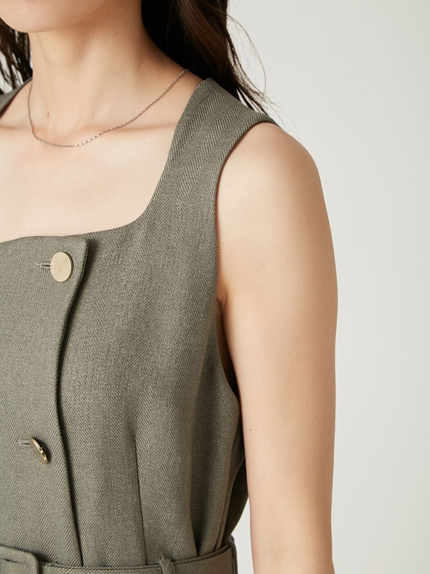 ダブルヘリンボーンジレワンピース(マキシ・ロングワンピース