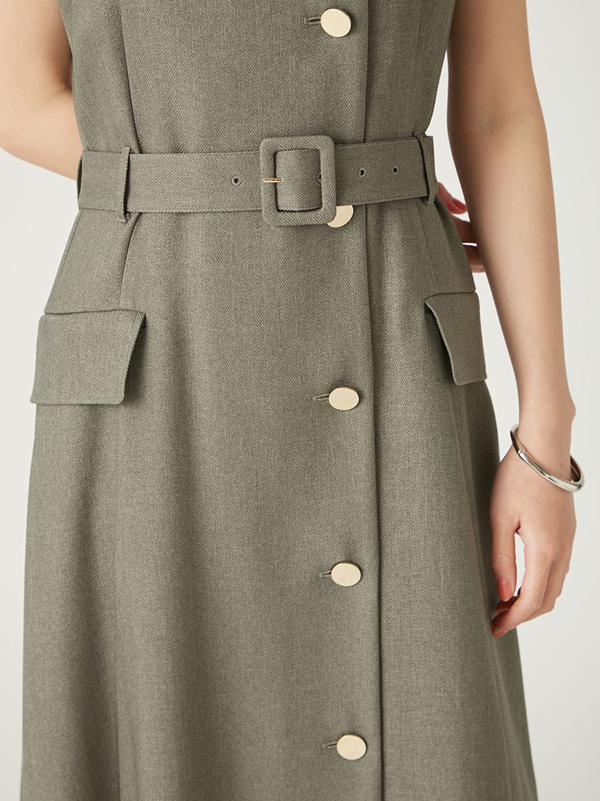 ダブルヘリンボーンジレワンピース(マキシ・ロングワンピース