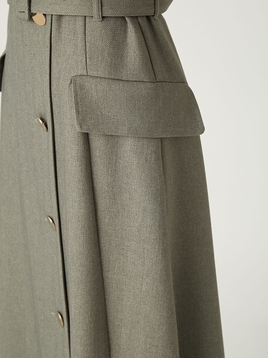 FRAY I.D ダブルヘリンボーン ジレ ワンピース ダブルヘリンボーンジレワンピース(マキシ・ロングワンピース