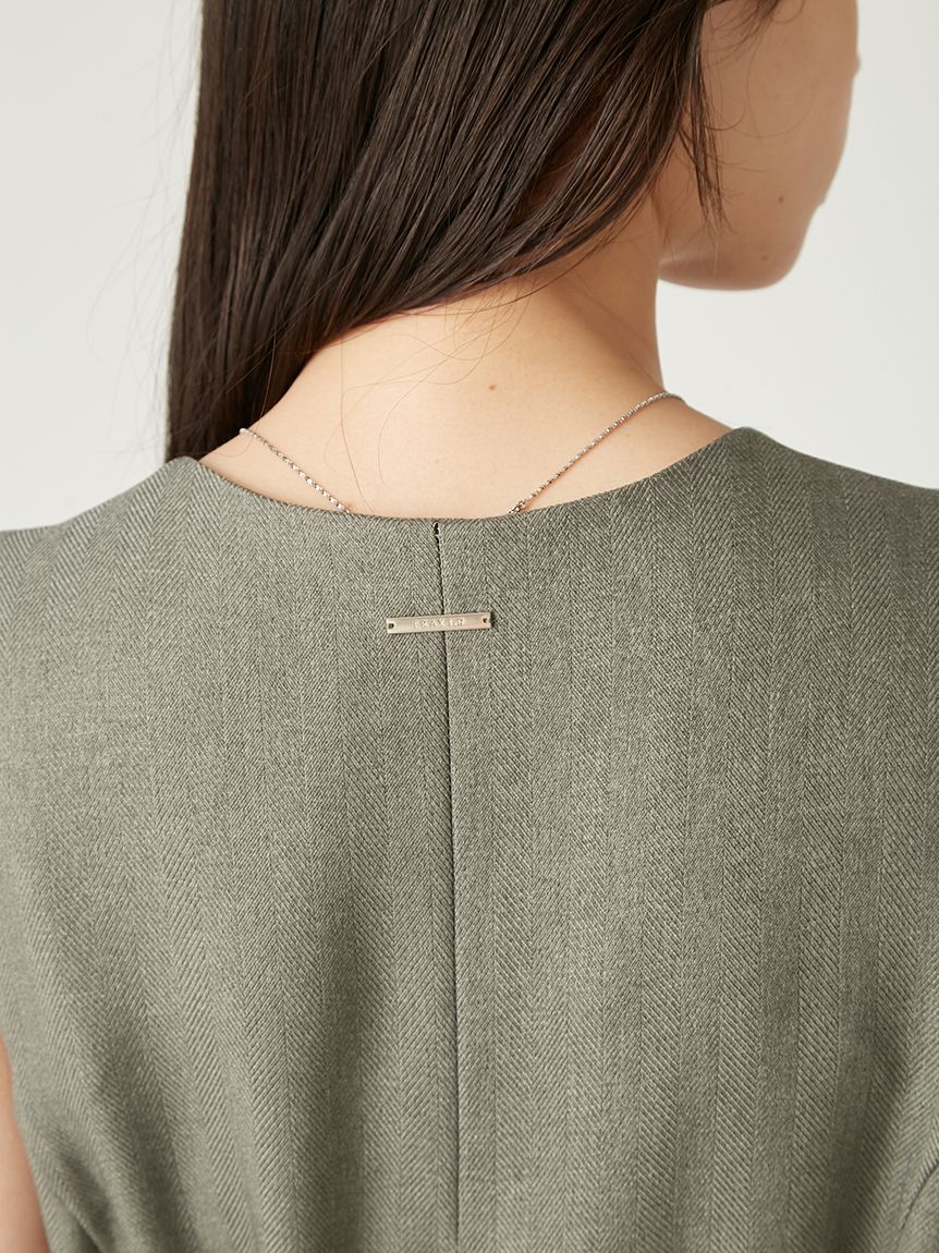 ダブルヘリンボーンジレワンピース(マキシ・ロングワンピース