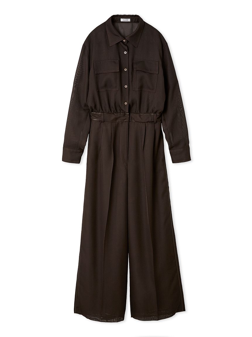 セミシアーレザートリムオールインワン(オールインワン)｜ワンピース