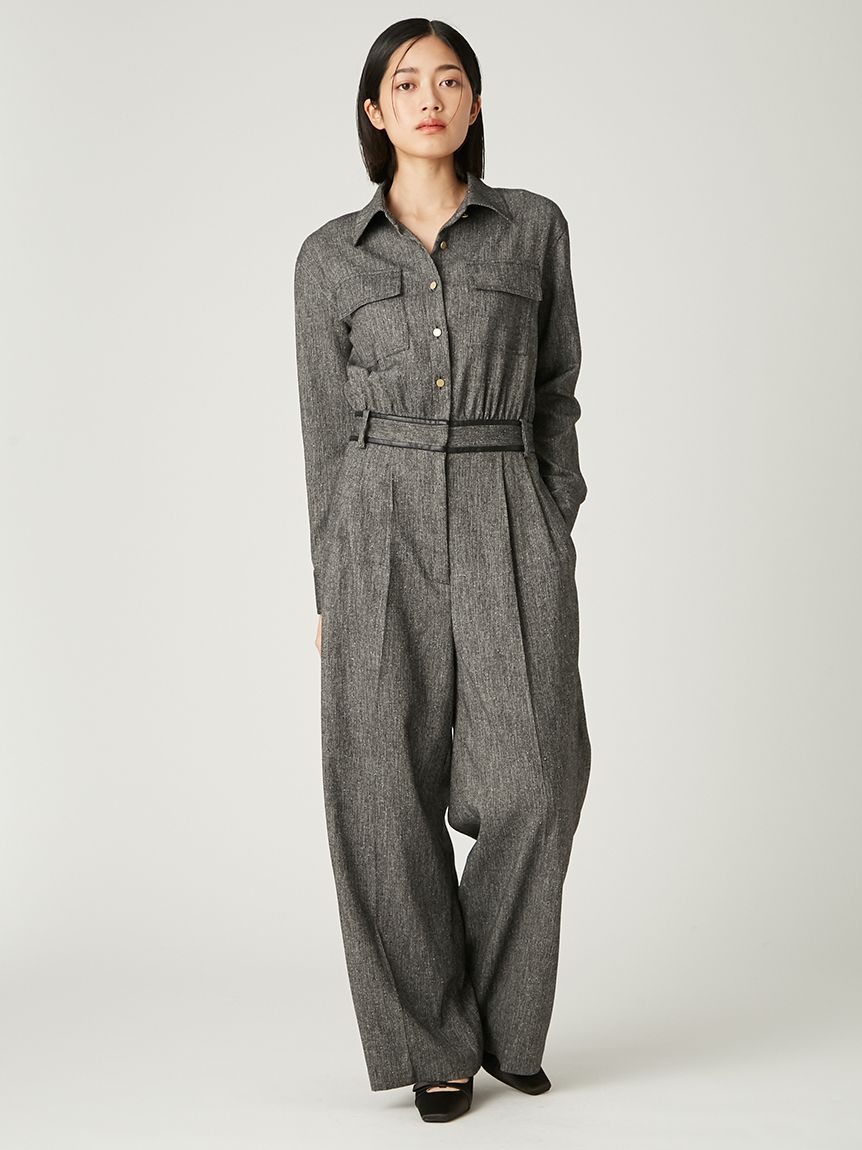 セミシアーレザートリムオールインワン(オールインワン)｜ワンピース