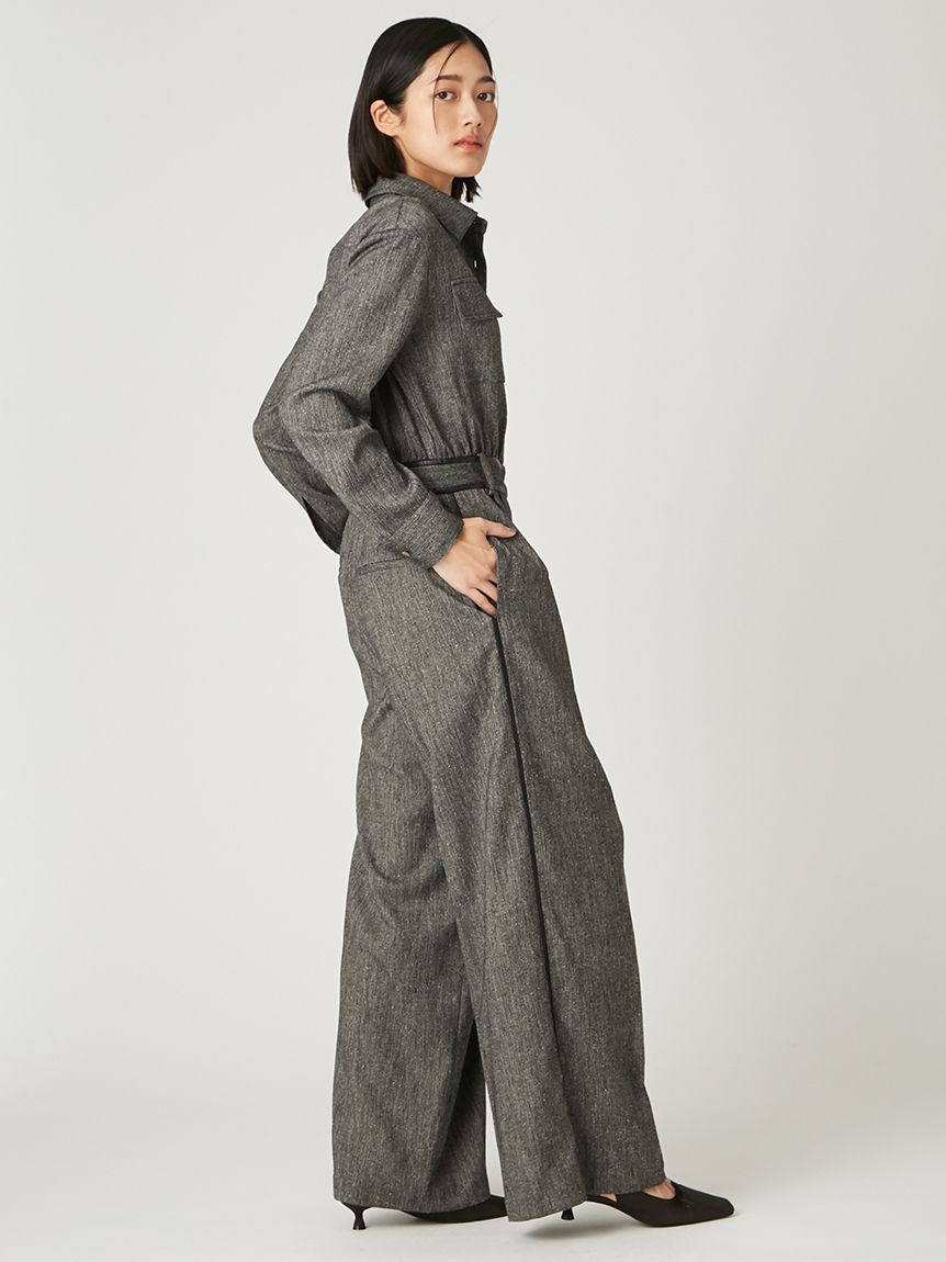 セミシアーレザートリムオールインワン(オールインワン)｜ワンピース