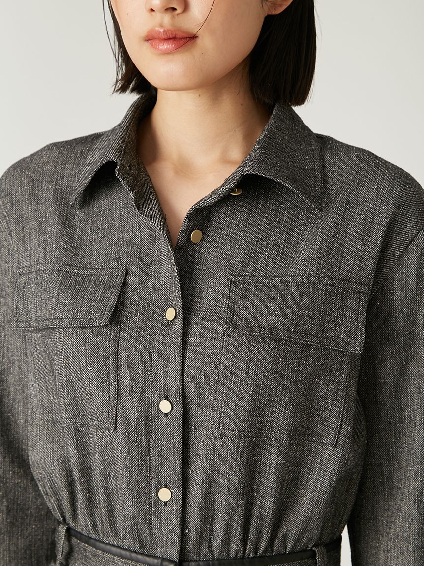 セミシアーレザートリムオールインワン(オールインワン)｜ワンピース