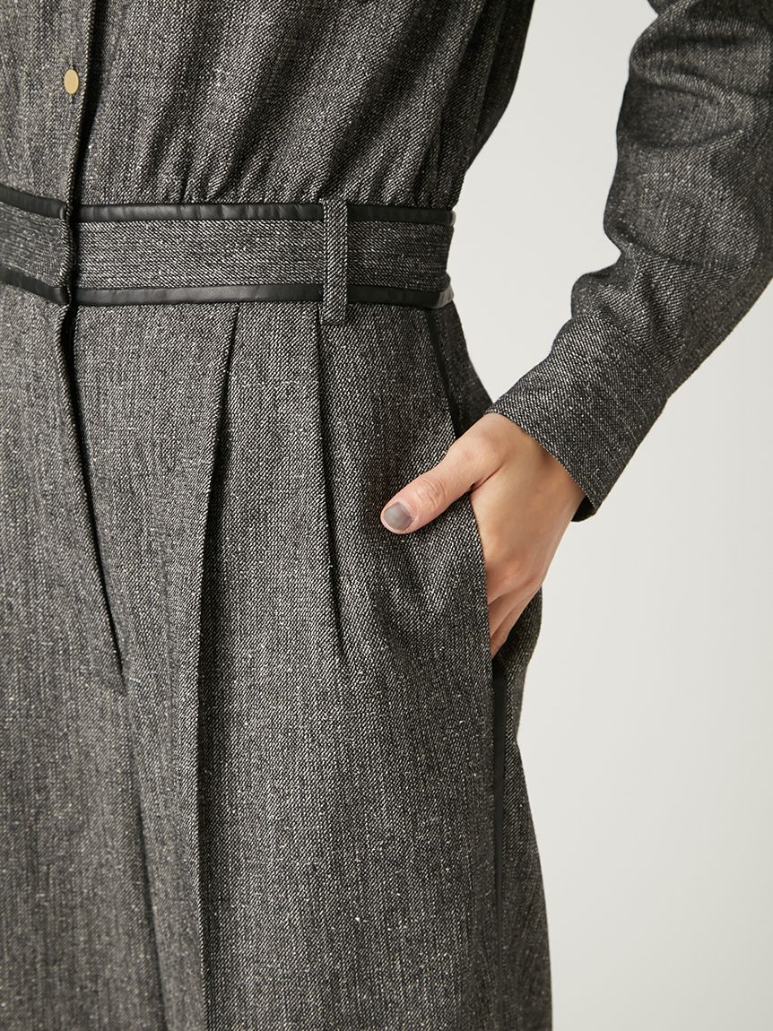 セミシアーレザートリムオールインワン(オールインワン)｜ワンピース