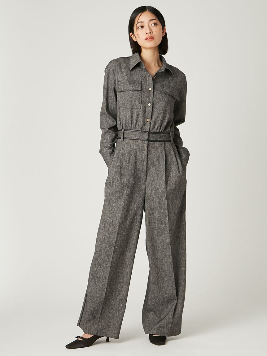 セミシアーレザートリムオールインワン(オールインワン)｜ワンピース