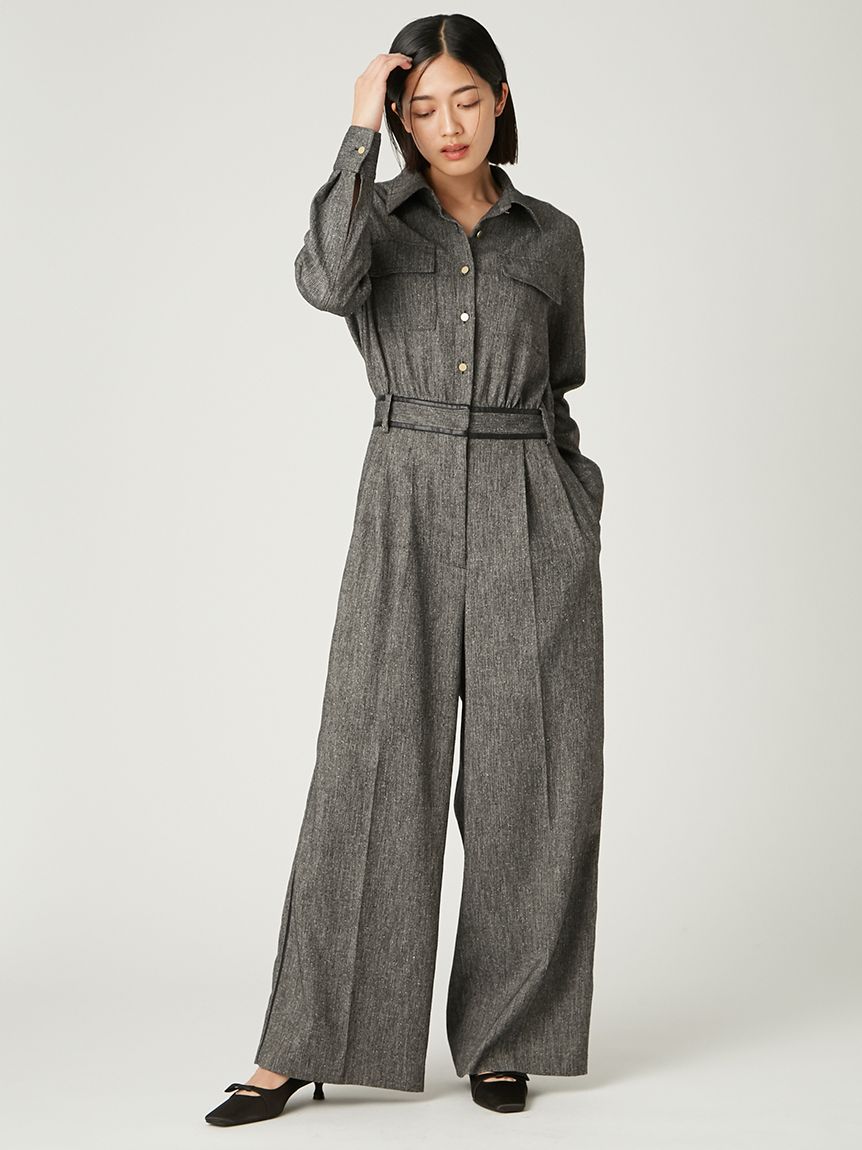 セミシアーレザートリムオールインワン(オールインワン)｜ワンピース