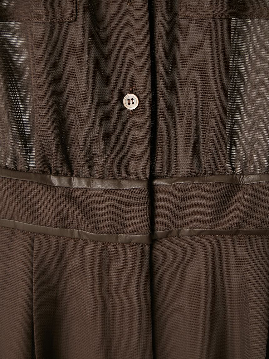 セミシアーレザートリムオールインワン(オールインワン)｜ワンピース