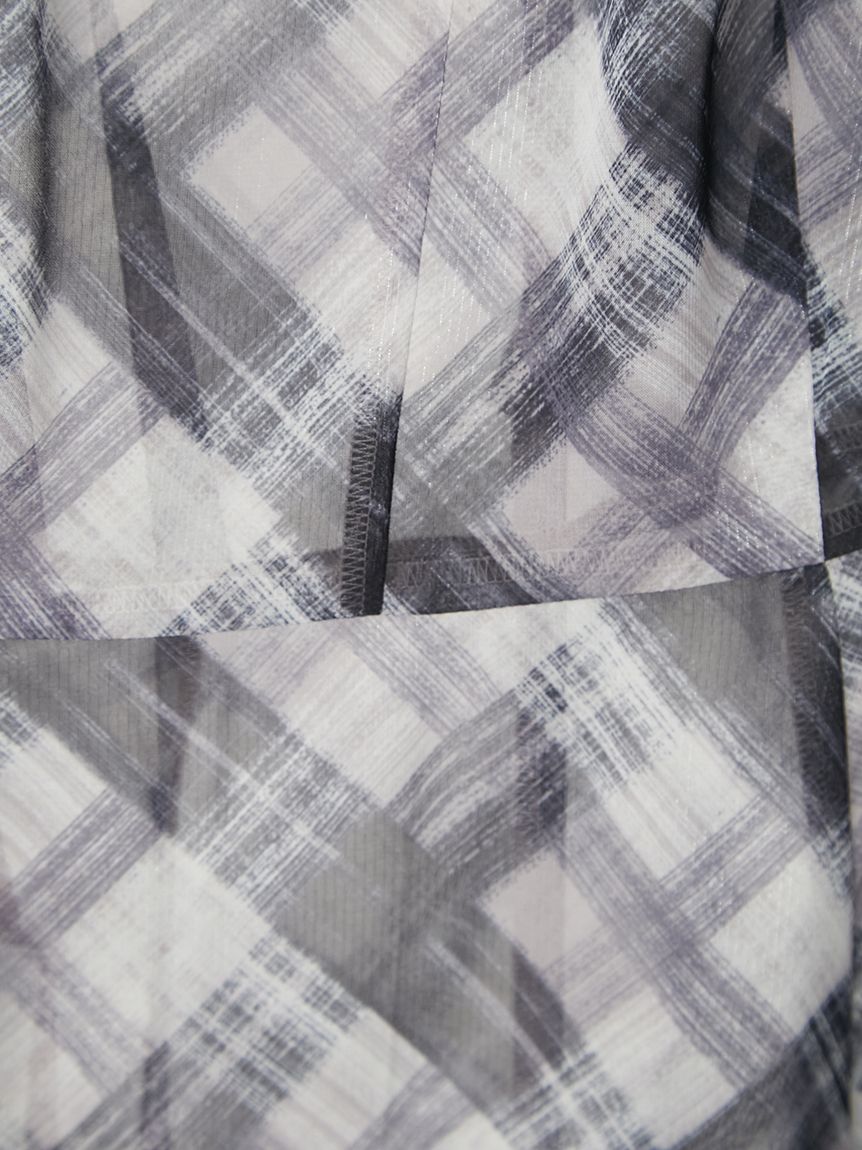 デザインボウタイシアープリントワンピース(マキシ・ロングワンピース