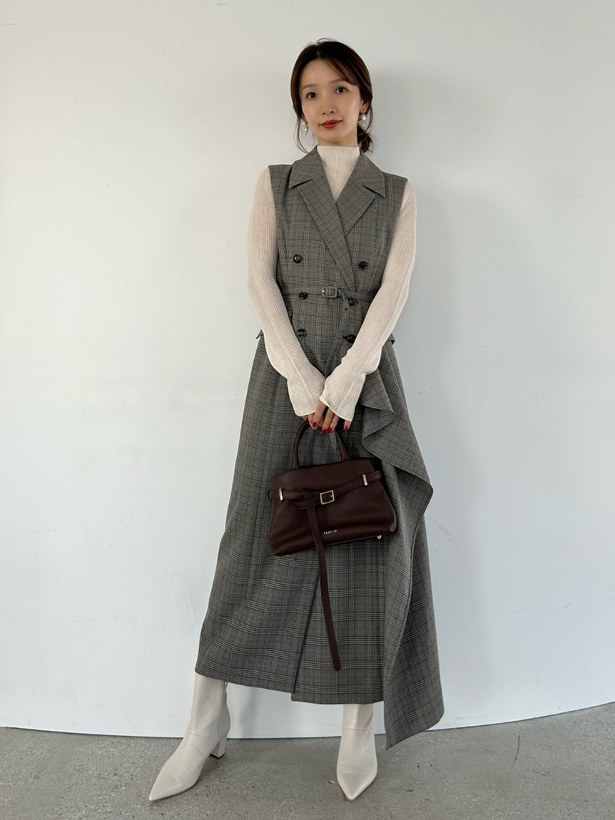 ダブルブレストアシメデザインワンピース(マキシ・ロングワンピース