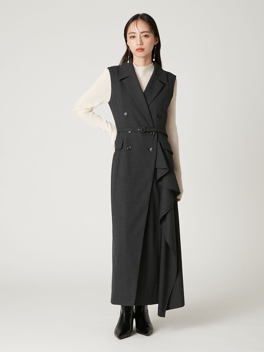 ダブルブレストアシメデザインワンピース(マキシ・ロングワンピース