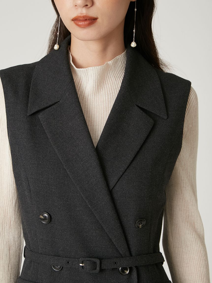 ダブルブレストアシメデザインワンピース(マキシ・ロングワンピース