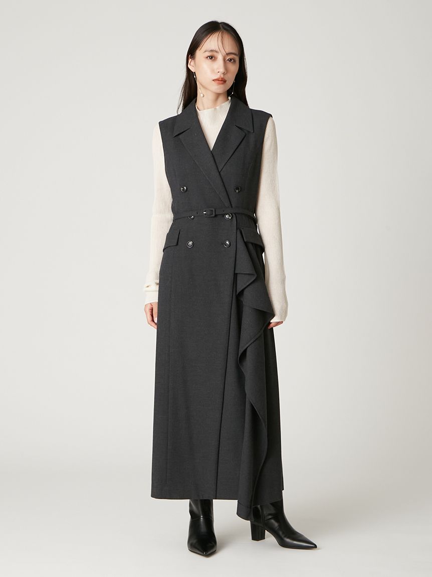 美品 フレイアイディ― テーラード ダブルブレスト チェック ネイビー 25SS FRAY I.D（フレイアイディー）の「ダブルテーラードライト