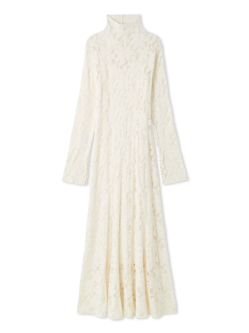 フラワーストレッチレースワンピース(マキシ・ロングワンピース