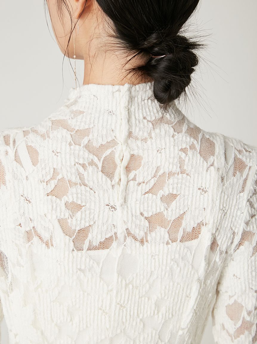 フラワーストレッチレースワンピース(マキシ・ロングワンピース