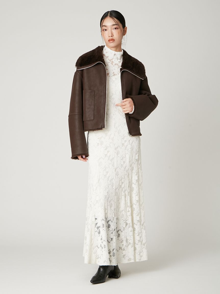 ❤️25新作 新品♡ SelfPortrait 白レースロングワンピース♡　F45 フラワーストレッチレースワンピース(マキシ・ロングワンピース