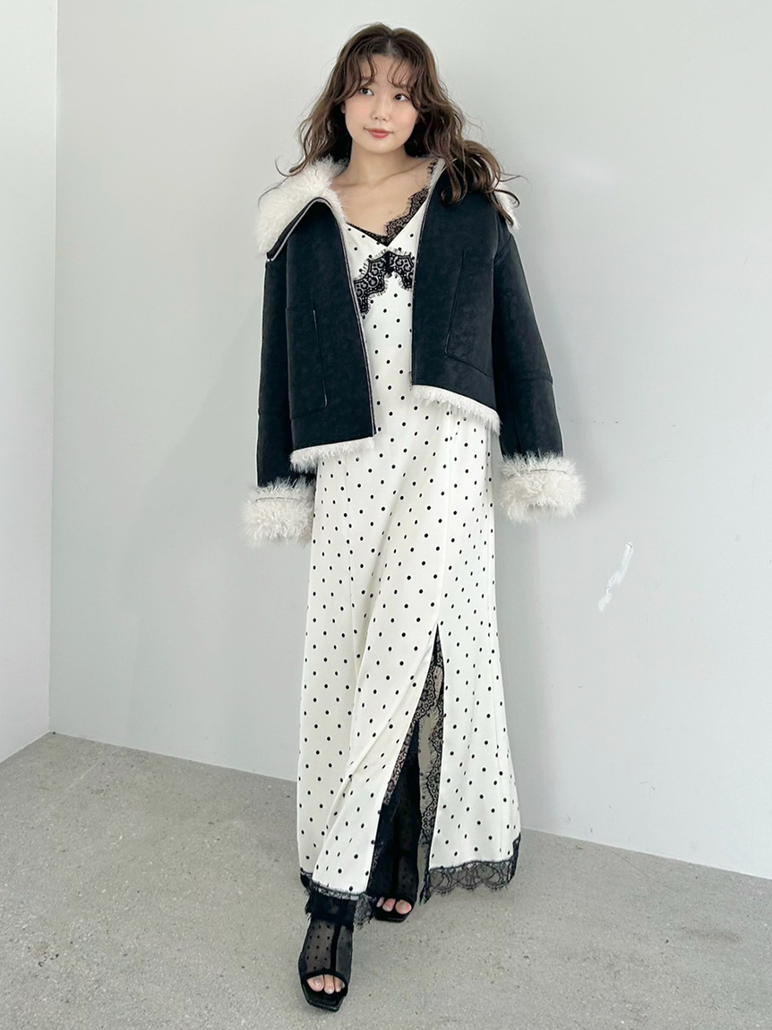 FRAY I.D グレー ロングキャミワンピース ONE SIZE FRAY I D フレイアイディー グレンチェック プリーツ