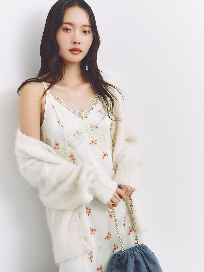 WEB限定カラー]レーストリムキャミワンピース(マキシ・ロング