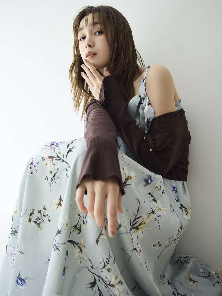 限定カラー・00サイズ】リボンディテールフローラルワンピース(マキシ