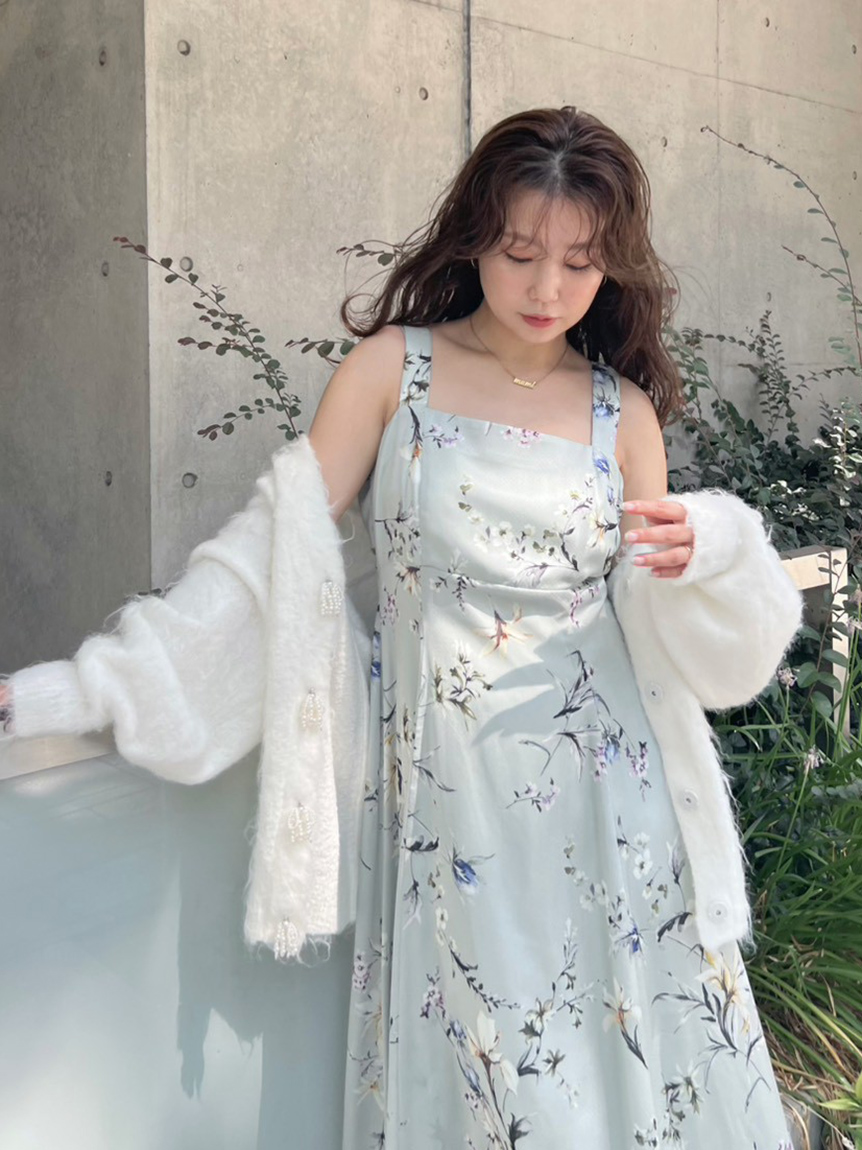 限定カラー・00サイズ】リボンディテールフローラルワンピース(マキシ