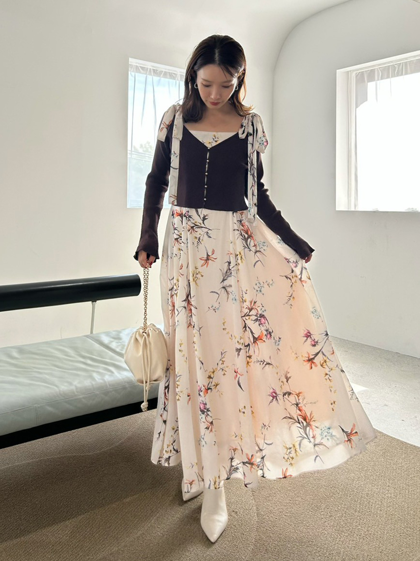 FRAY I.D フリルデザイン マキシワンピース FRAY I.D フリルデザイン マキシワンピース