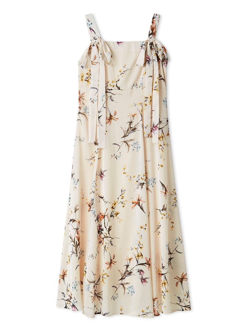 限定カラー・00サイズ】リボンディテールフローラルワンピース(マキシ