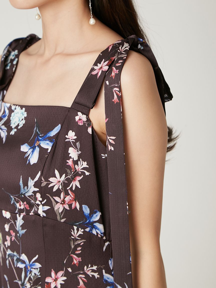 限定カラー・00サイズ】リボンディテールフローラルワンピース(マキシ