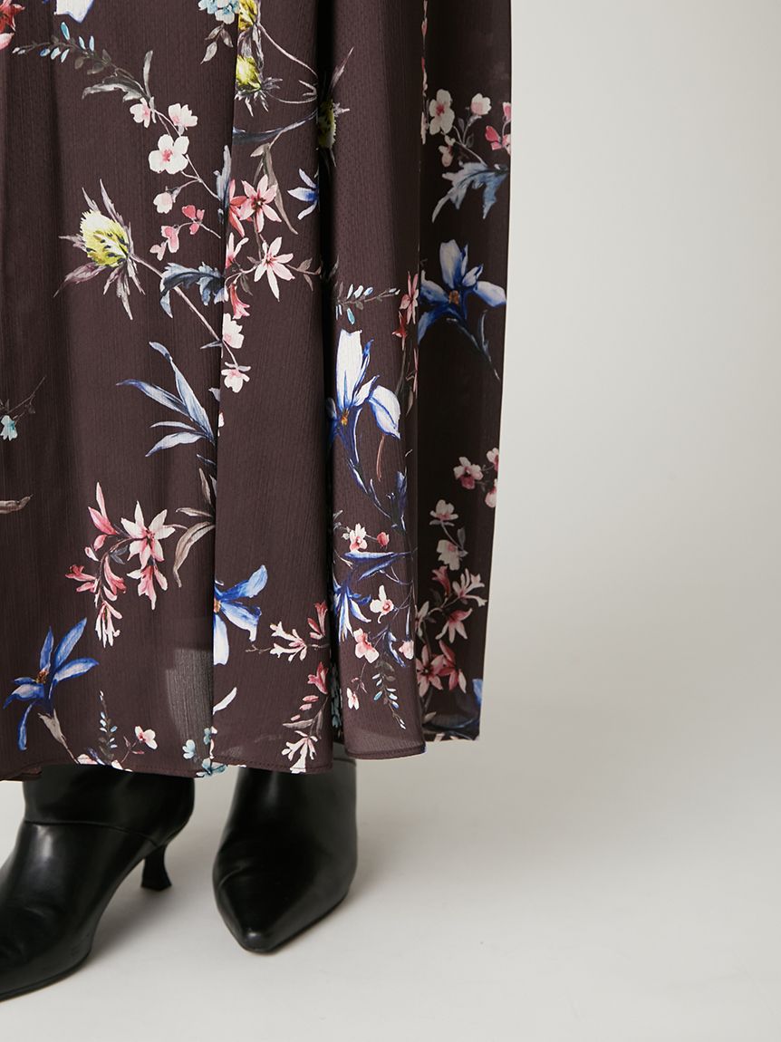 限定カラー・00サイズ】リボンディテールフローラルワンピース(マキシ